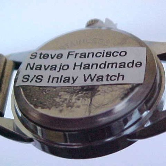 Sterling Silver Women's Black Inlay Watch - Picture 4 of 5